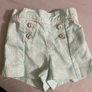 Janie and Jack light green patterned girl shorts.